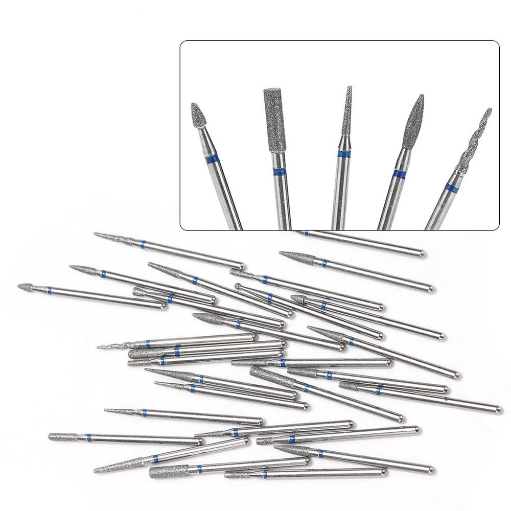 Nail Drill Bits - 3/32“ Carbide Cuticle Bits with Case for Most Manicure Mach...