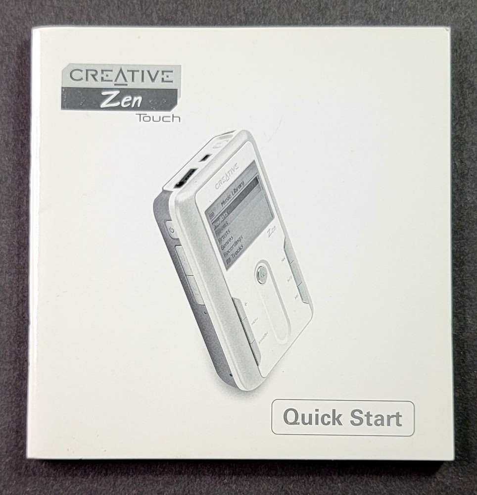 Creative Zen Touch Manual/Quick Start Guide