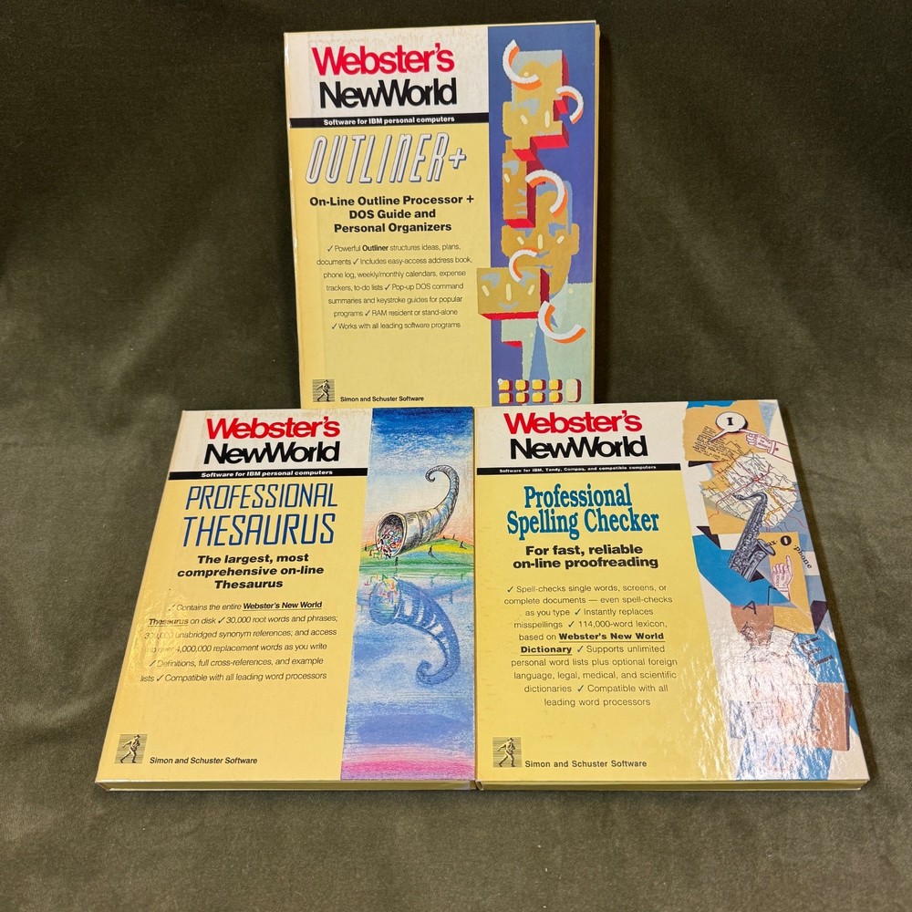 3 Websters New World Software for IBM PC 3.5" Disks