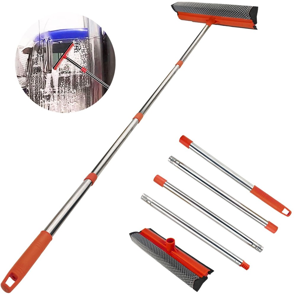 Window Squeegee for Cleaning, Cleaner Tool 2 58", Red