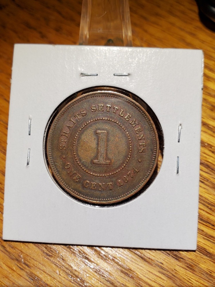 1874-H Straits Settlements 1 One Cent -High Grade