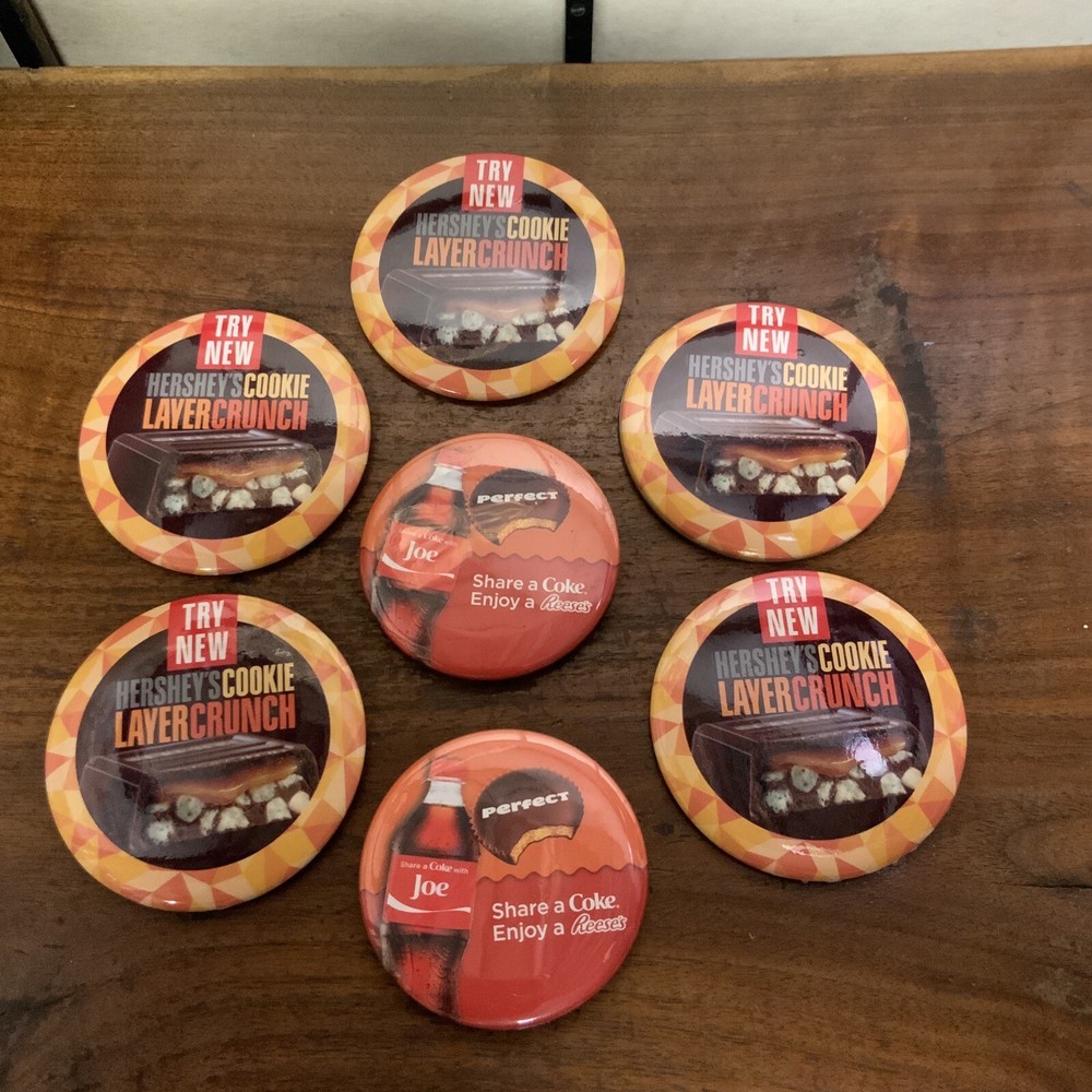Hersheys Pins. 5 Cookie Layer Crunch Pins  And 2 Coke And Reese’s Pins.