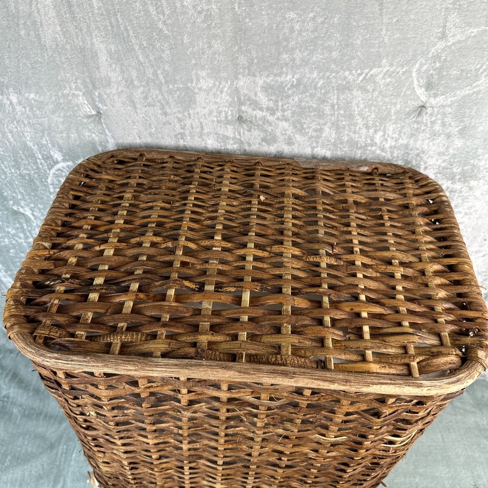 Lined Woven Rattan Laundry Hamper