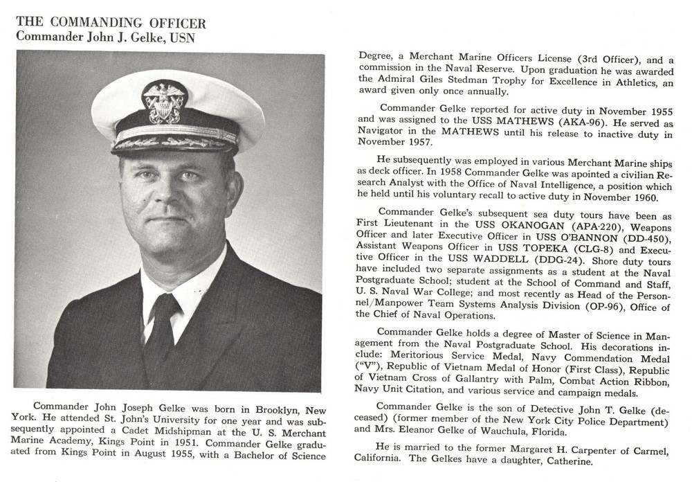 ☆ USS DONALD B. BEARY DE-1085 NAVY COMMISSIONING PROGRAM LOG 1972 ☆