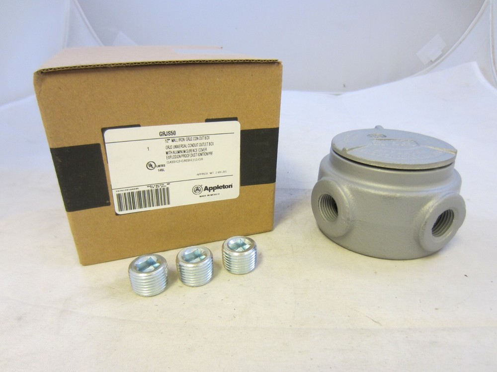 APPLETON GRJS50 1/2" EXPLOSION PROOF MALL IRON CONDUIT OUTLET BOX
