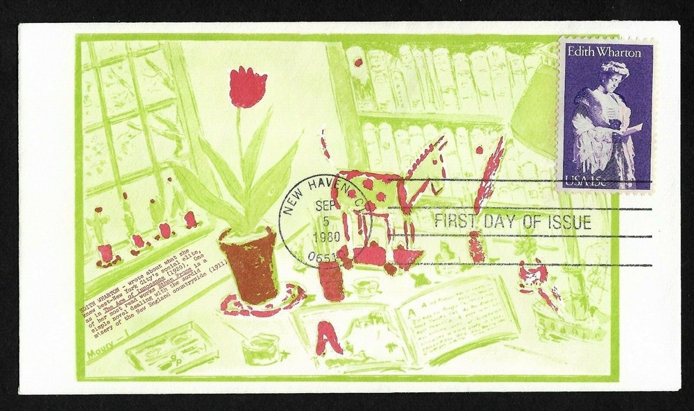 #1832 15c Edith Wharton - Maury-1 FDC