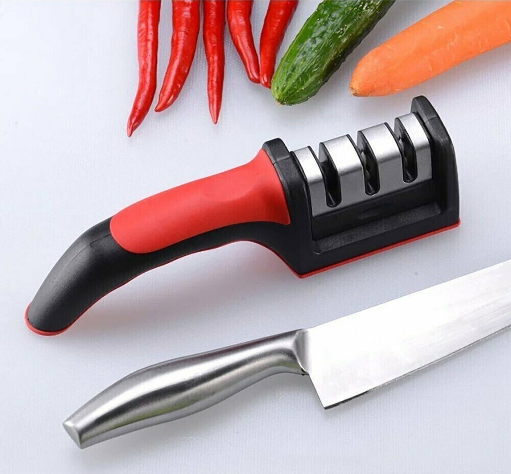 Knife Sharpener 3 Stage Steel Diamond Ceramic Coated Kitchen Sharpening Tool US
