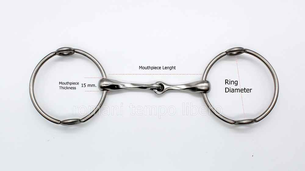 Jointed Twisted Bit With Gag Straps Ring 90 MM
