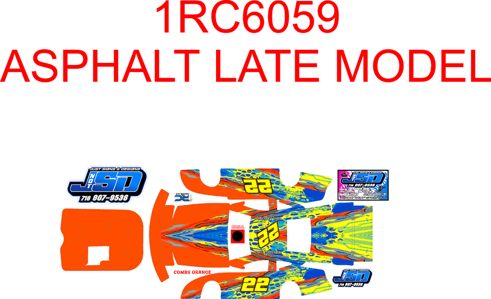 1RC ASPHALT LATE MODEL 1RC6059 WRAP COMBS ORANGE