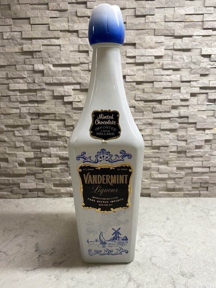 Vintage Vandermint Minted Chocolate Liqueur 4/5 Quart Empty