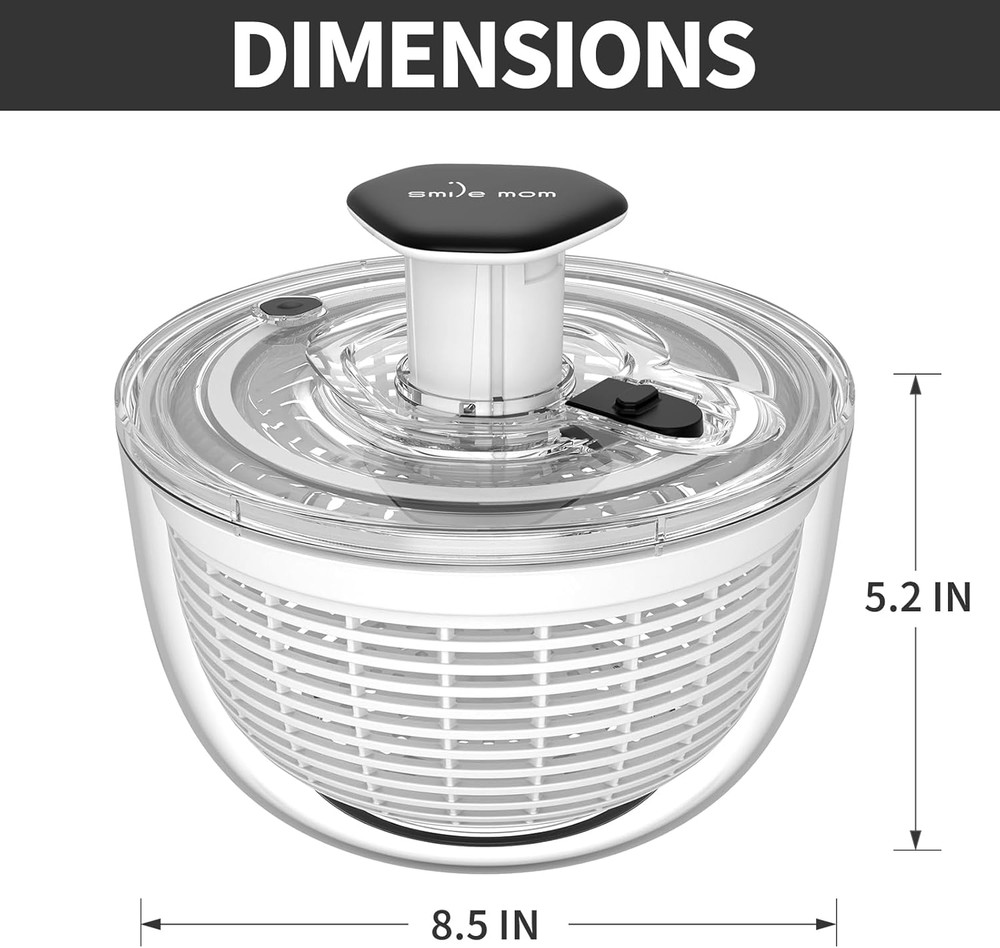 Salad Spinner Small Lettuce Spinner Kitchen Gadgets Vegetable Washer, High Ef...