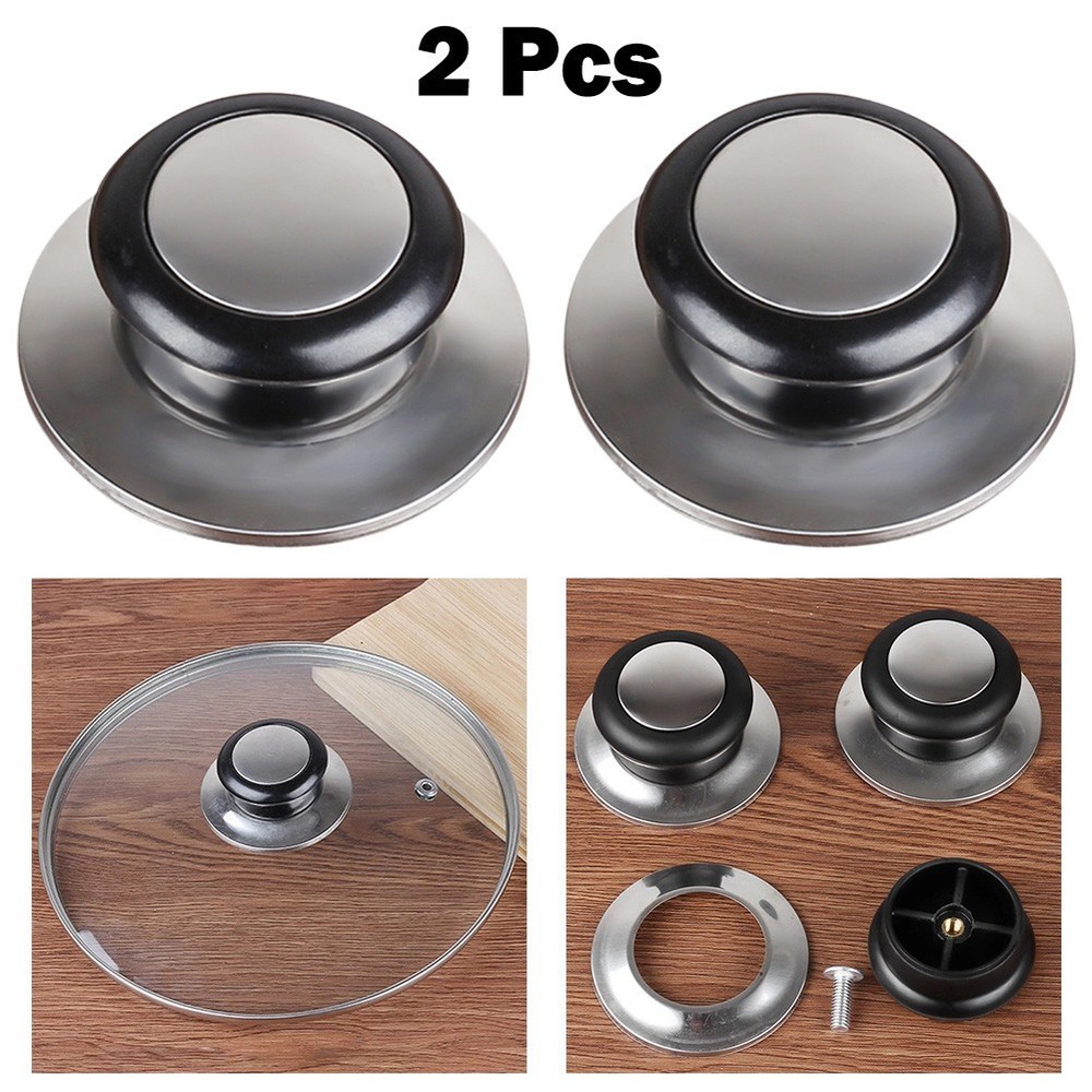 Lid Knobs Cap With Screws Kitchen Tools Replacement 2pcs Cookware Handgrip