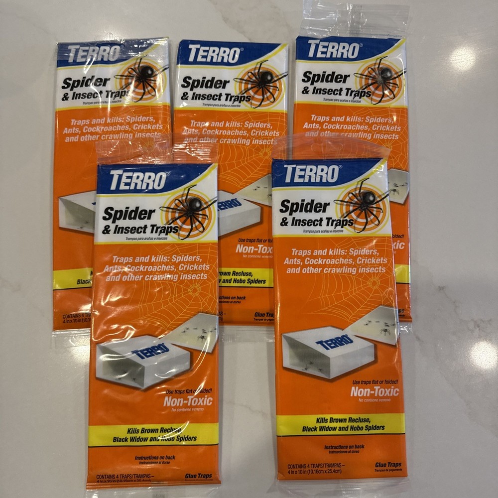 TERRO Spider and Insect Trap, 5 Pack, 20 traps