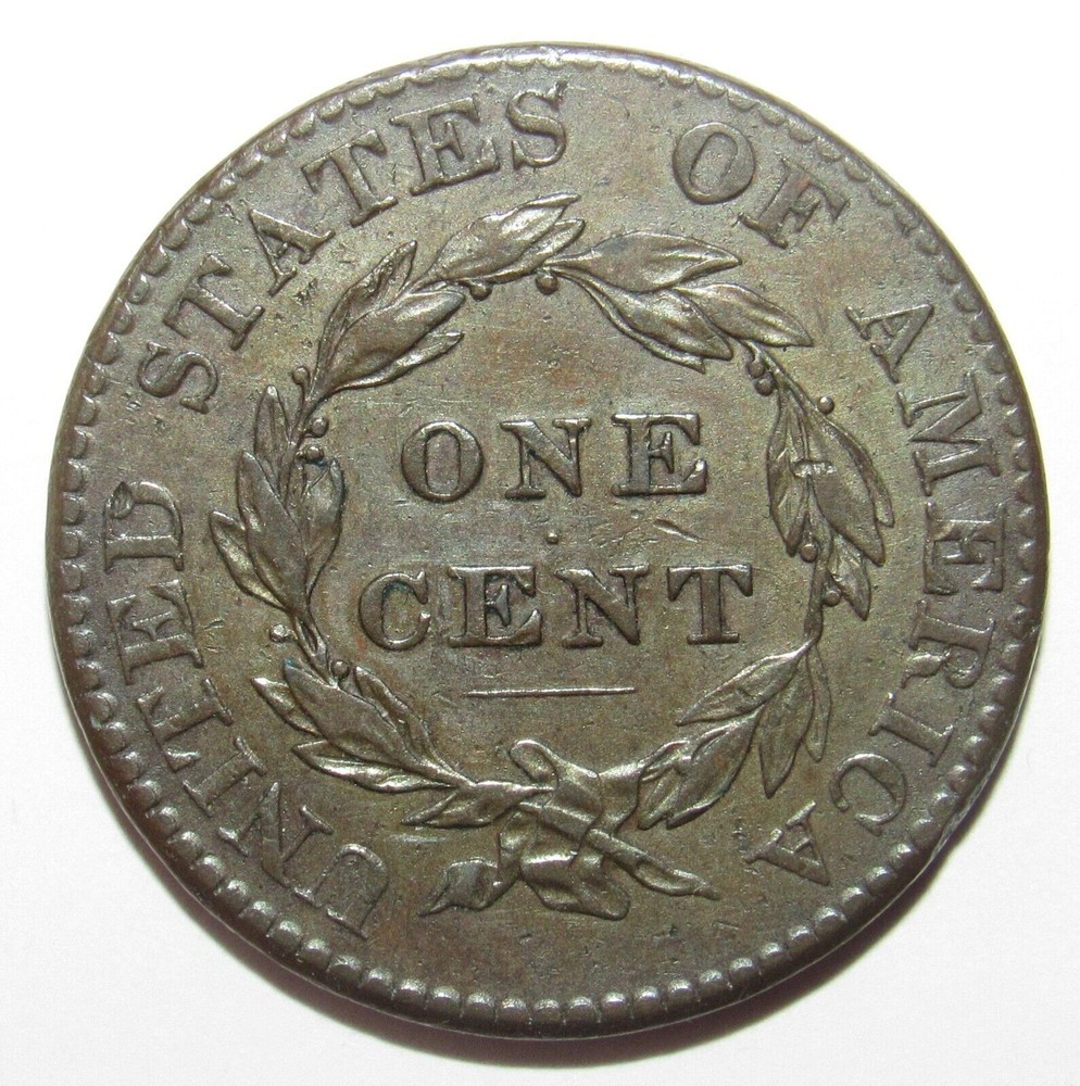 1825 Coronet Head Large Cent AU