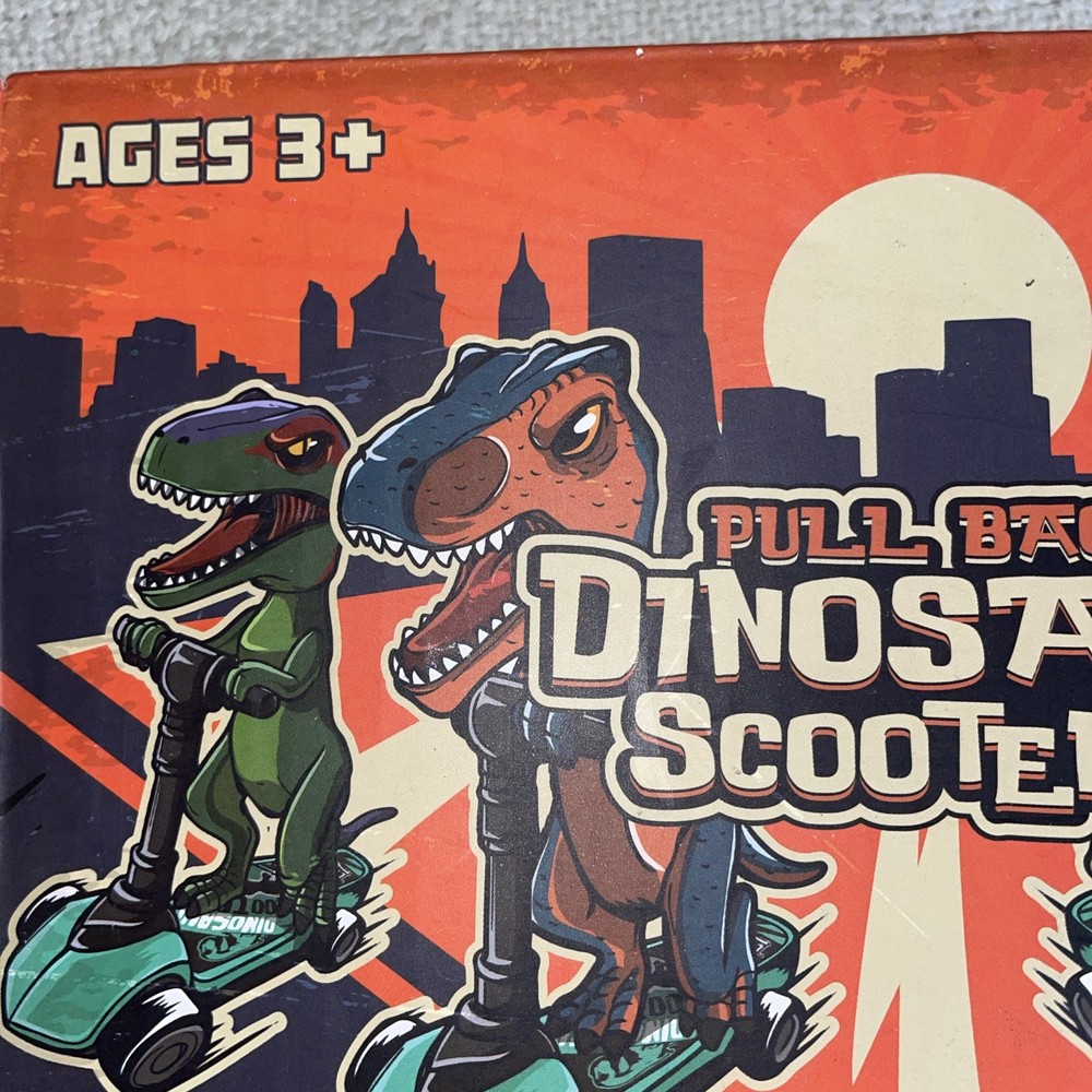 NEW DINOBROS Pull Back Dinosaur Scooters Small Toys Pull Back Cars