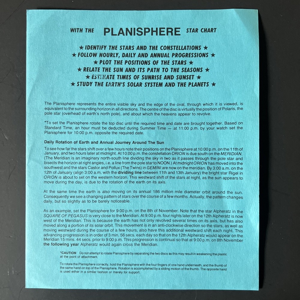 Vintage - PHILIPS PLANISPHERE - by George Philip & Son