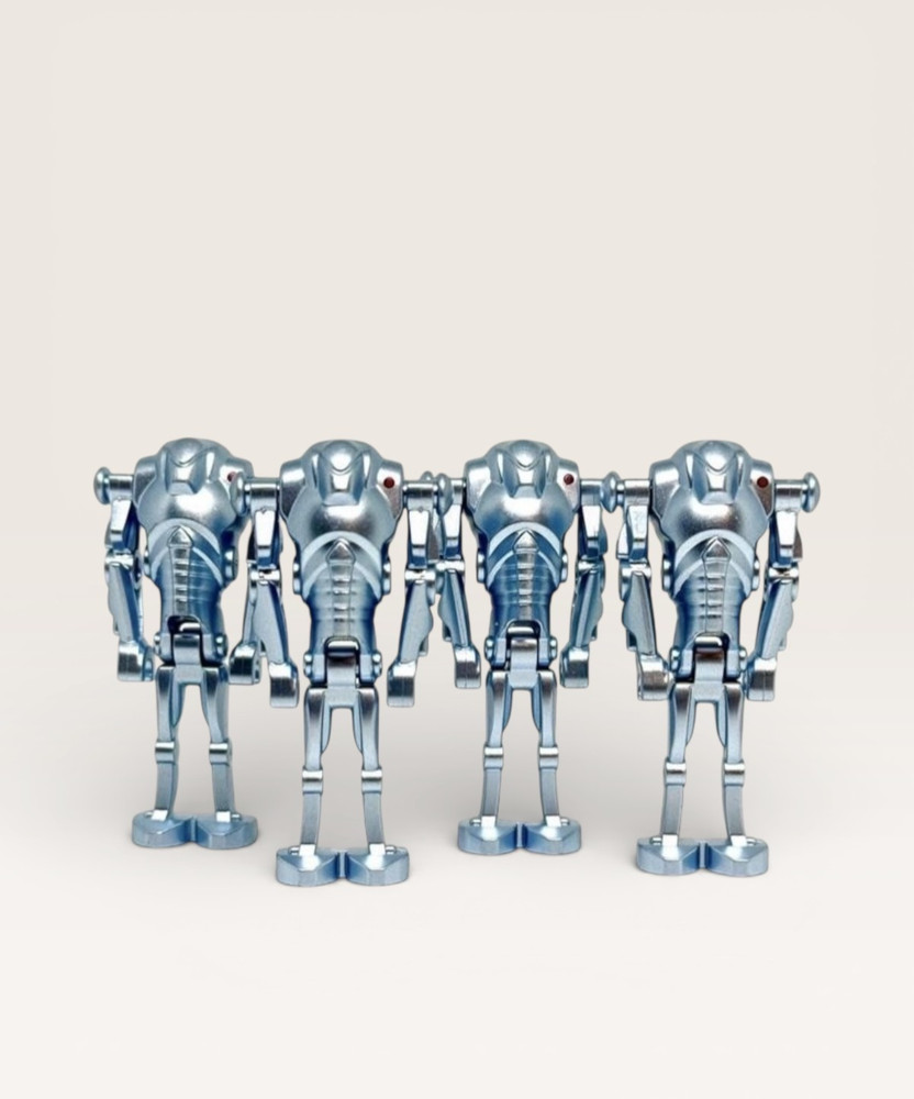 Chrome Blue Super Battle Droids - 4 Count