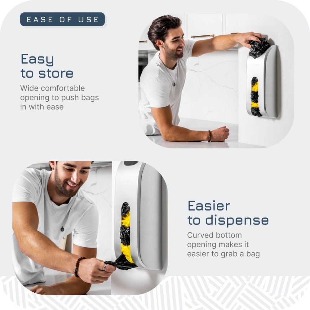 Manterio Bamboo Wall-Mounted Sleek Plastic Bag Holder