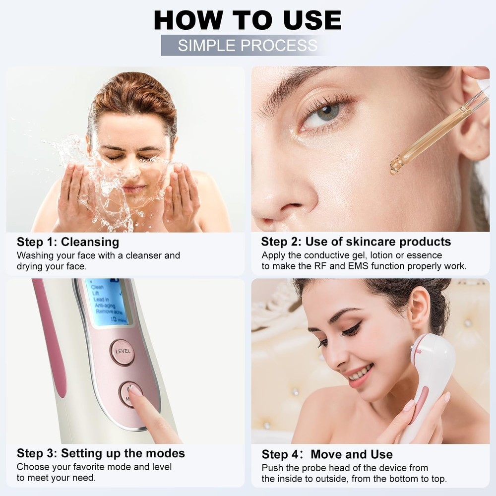 MiSMON High Frequency Facial Machine Light Theraphy Micro-Current Device, 5 i...