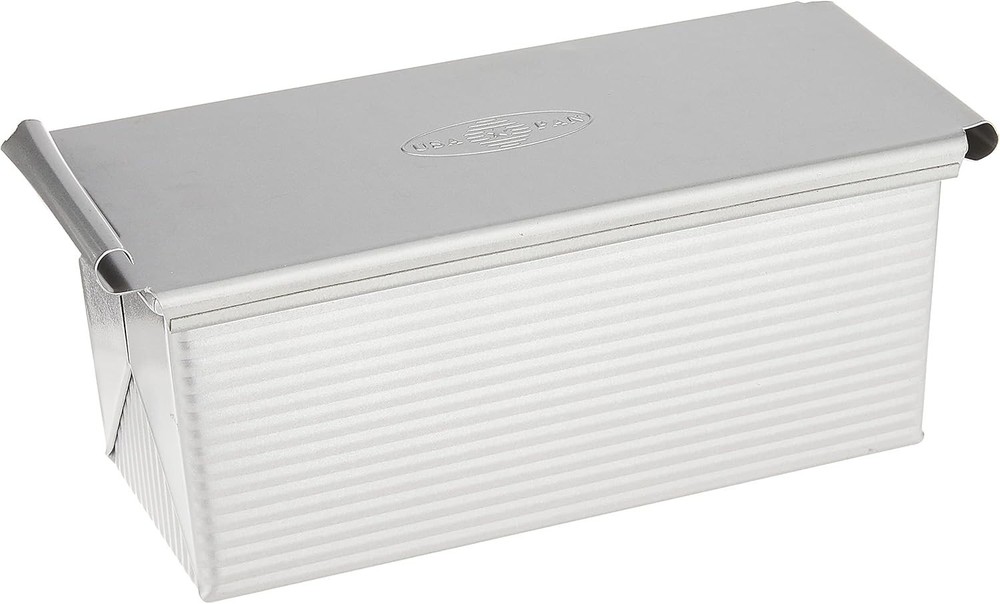 Bakeware Pullman Loaf Pan With Cover, 9 x 4 inch, Nonstick & Quick Release Co...