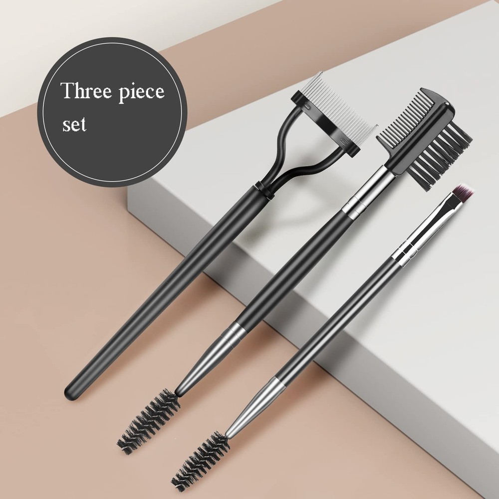 3PCS Eyebrow Brush Set Lash Separator Comb Spoolie Makeup Tool Kit Black 3 Packs