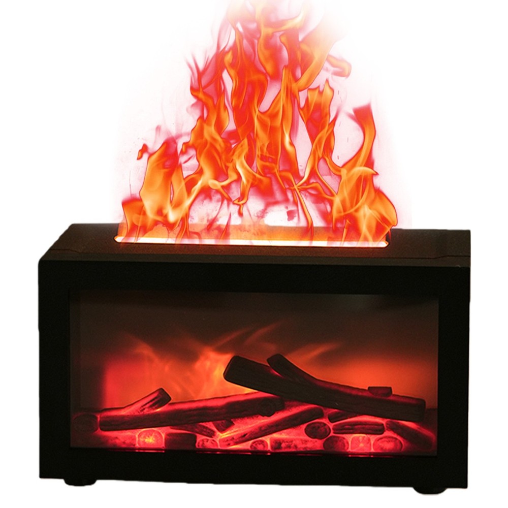 7 Color Fireplace Aroma Diffuser Flame Home Mist Humidifier Mute Work