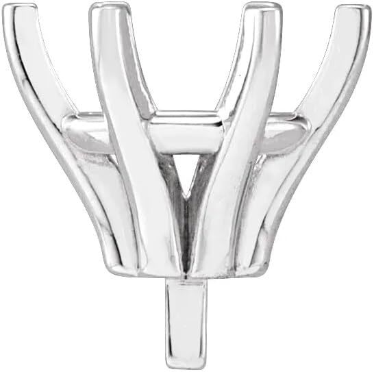 Platinum Unset Oval 6-Prong Railed Peg Setting