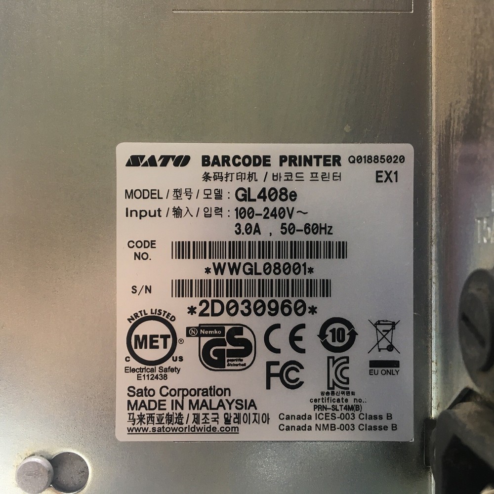 SATO GL408e BARCODE PRINTER Powers On