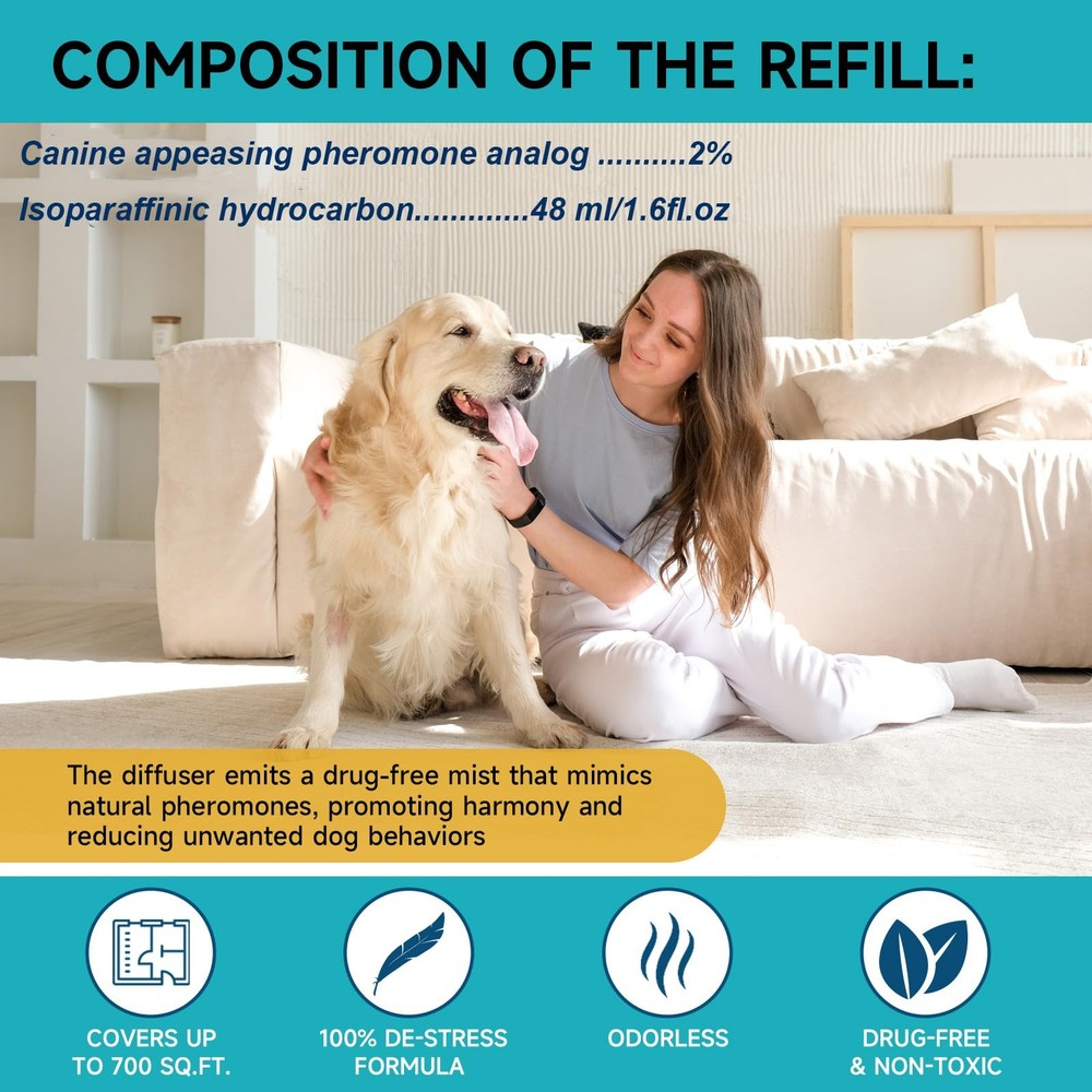 Dog Calming Diffuser Refills - 6 Pack Dog Pheromones Calming Diffuser for Dog...