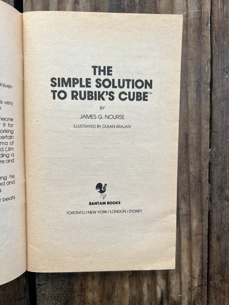 The Simple Solution To Rubik’s Cube, Book