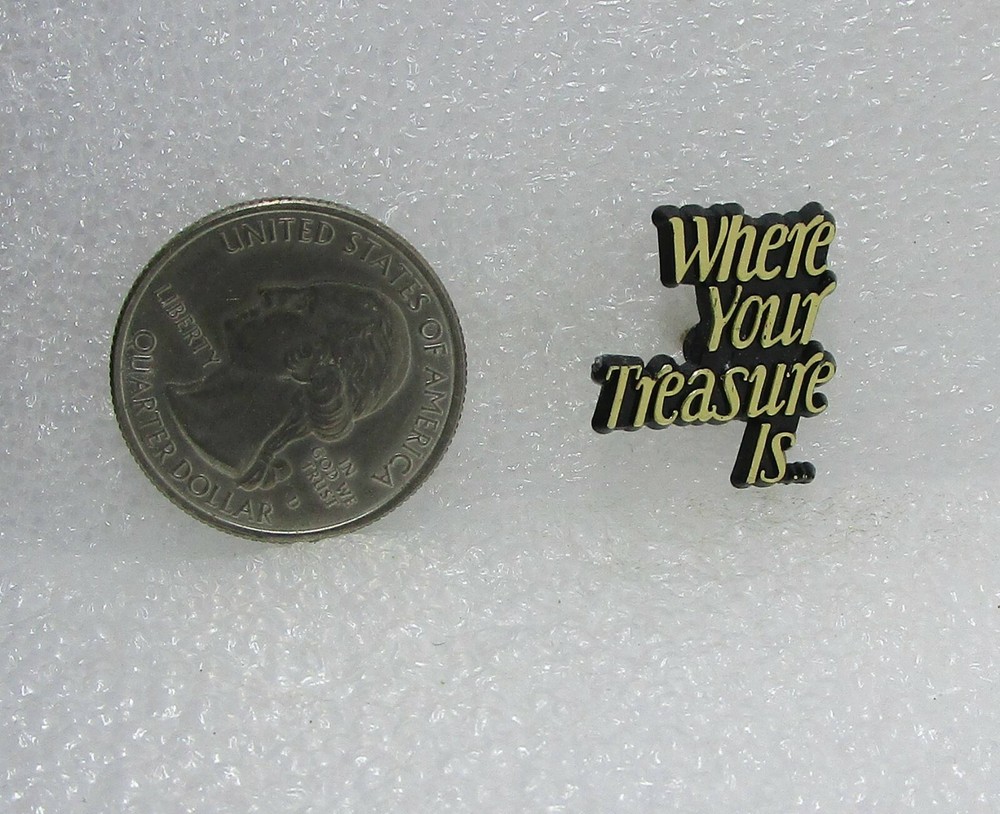 Where Your Treasure Is Plastic Pin