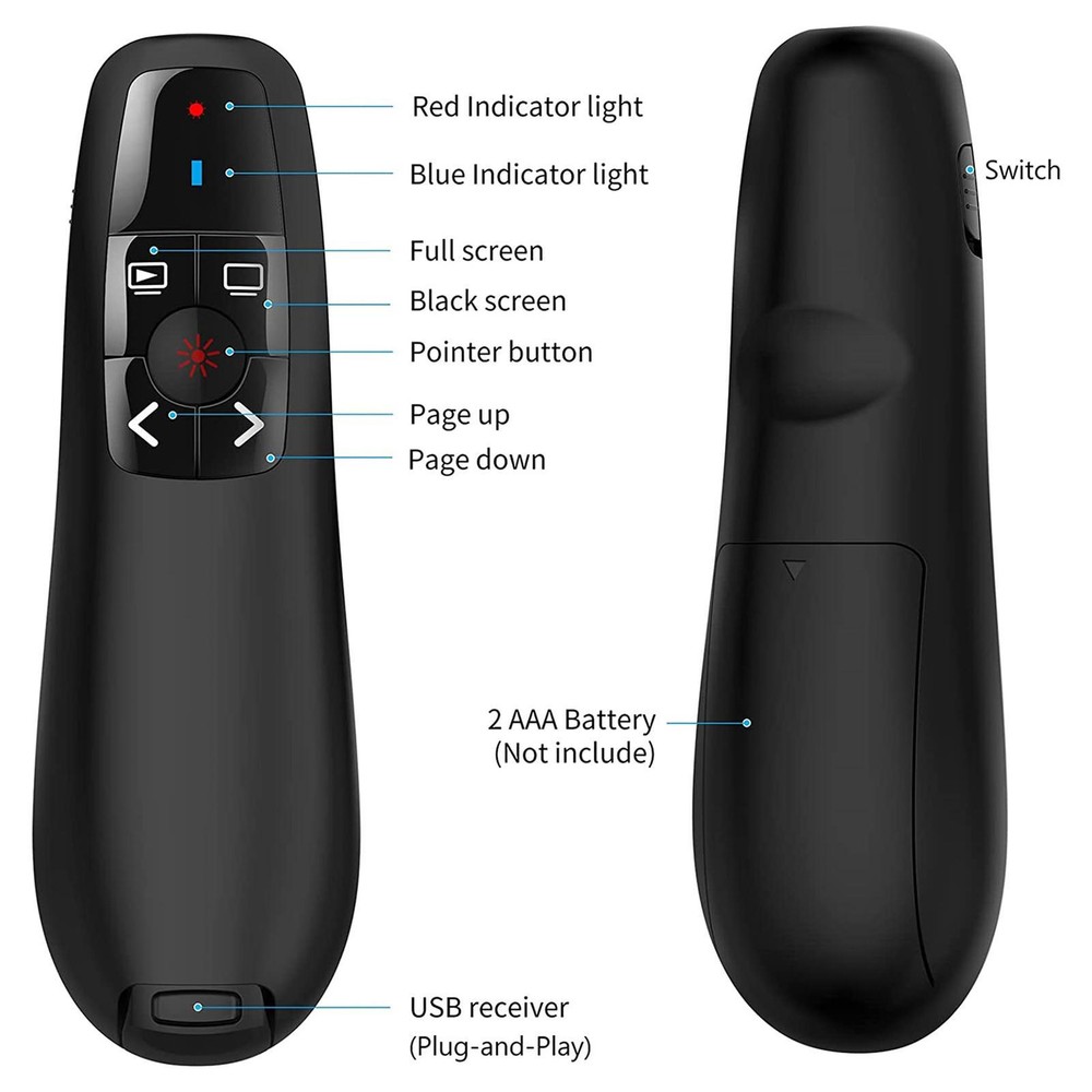 Power point Presentation Remote Wireless USB PPT Presenter Laser Pointer Clicker