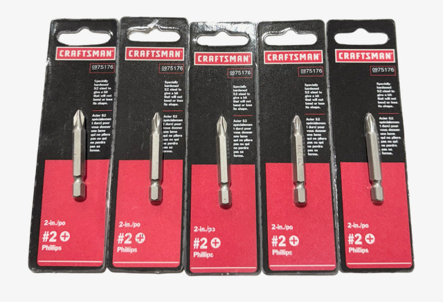 Craftsman #2 Phillips Insert Screwdriver Bit 2" Quick Change 5 Pack