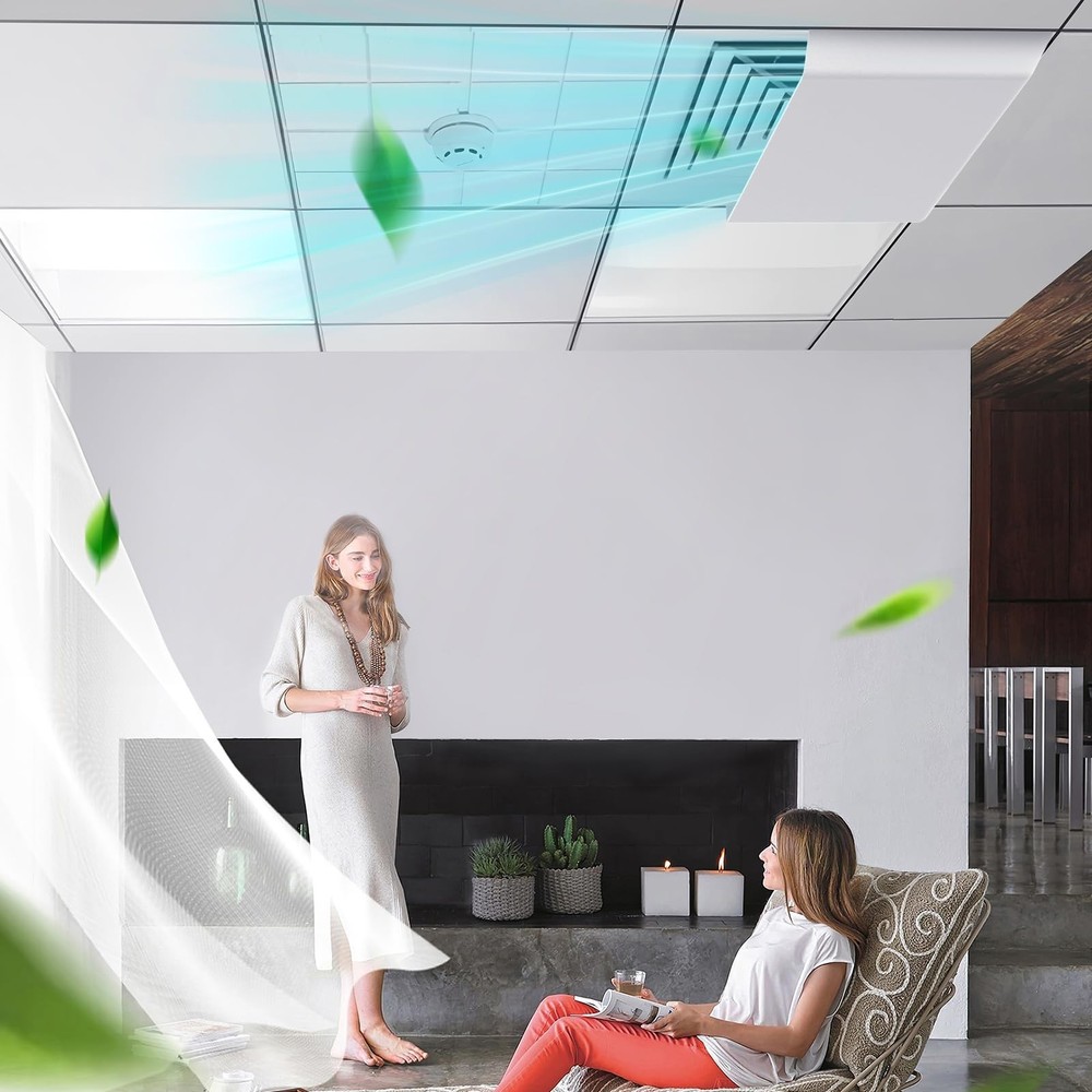 2 Pack Air Diverter (Rectangle) for 2'x2' Ceiling Air Diffuser, Redirect Airf...