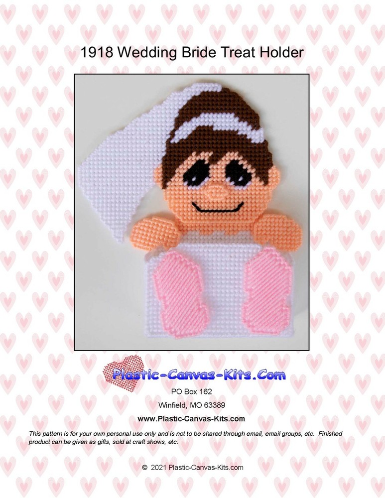 Wedding Bride Treat Holder-Plastic Canvas Pattern or Kit
