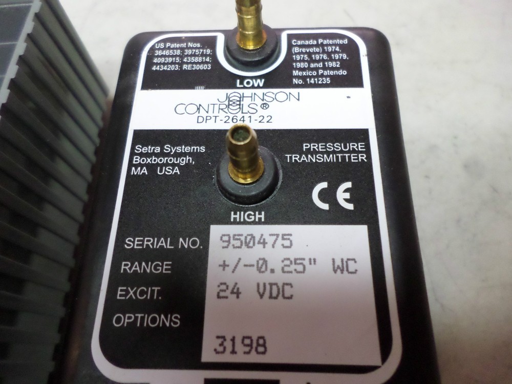 JOHNSTON CONTROLS HVAC -- DIFFERENTIAL PRESSURE TRANSMITTER DPT-2641-22