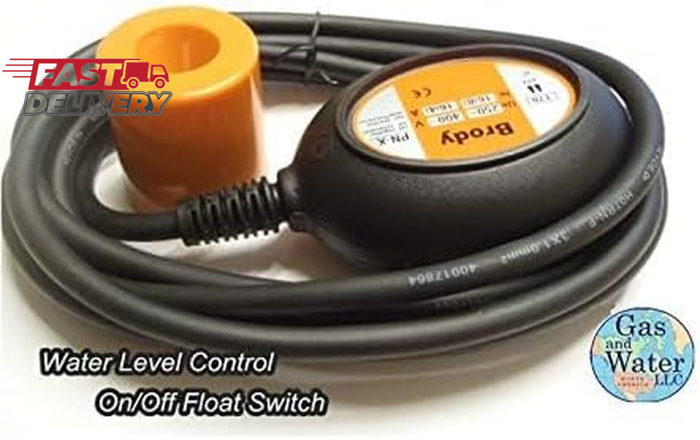 BRODY Automatic Float Switch Water Tank Level Sensor On/Off Control with 10' Cab