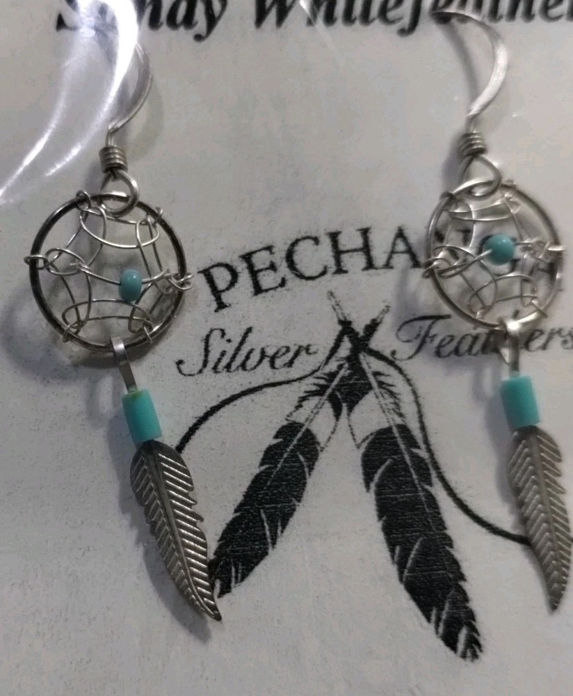 Silver Feathers By Sandy Whitefeather Sterling Silver Earrings Pechanga