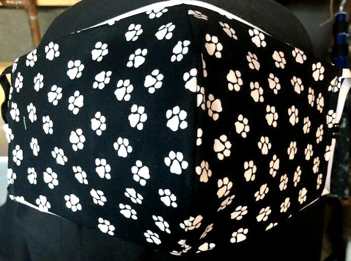 ***Paw Prints*** REVERSIBLE Cotton Face mask (handmade)