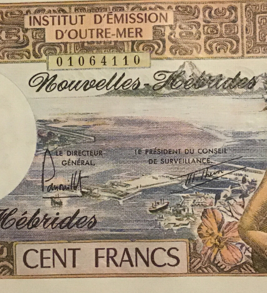 New Hebrides Banknote. 100 Francs. Dated 1977. P18d. Unc.