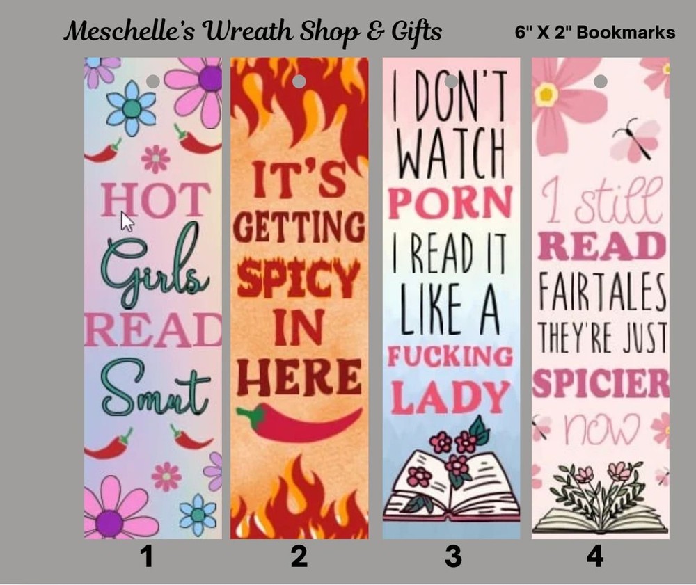 Spicy Smut Book Themed Bookmarks