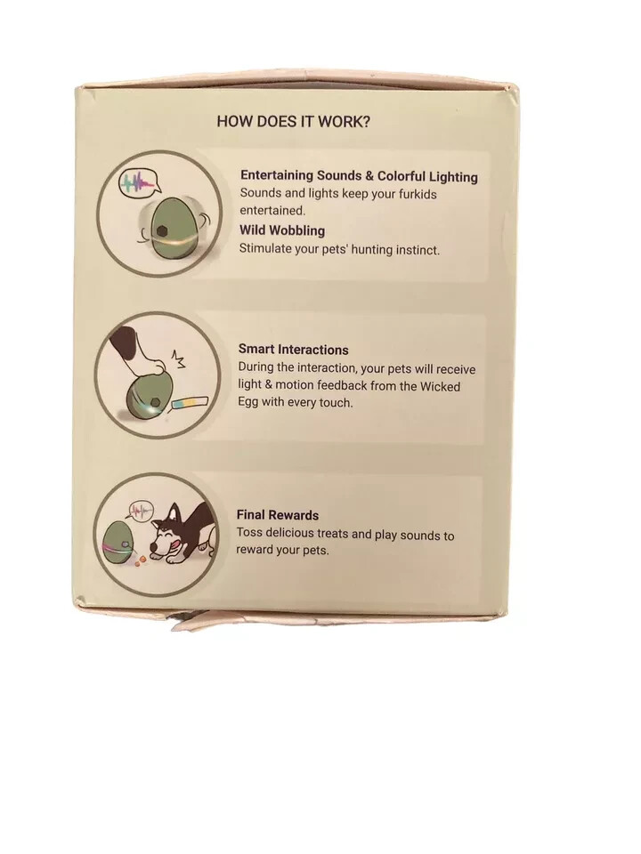 Cheerble Wicked Egg Automatic Interactive Treat Dispensing Pet Toy, 3 Interactiv