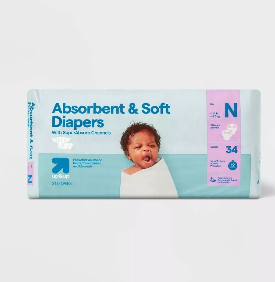 Up & UP New Born disposable Diapers 34 count