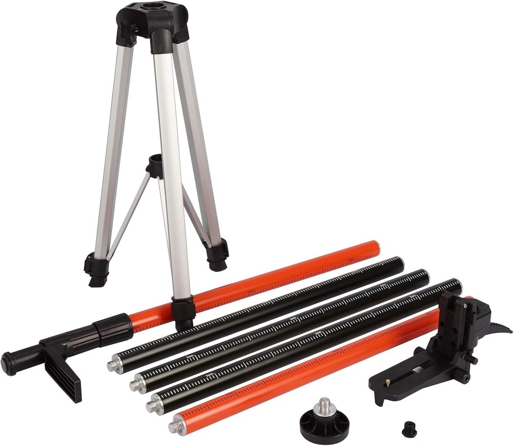 Telescoping Pole, Laser Level Support Pole with Red & Black