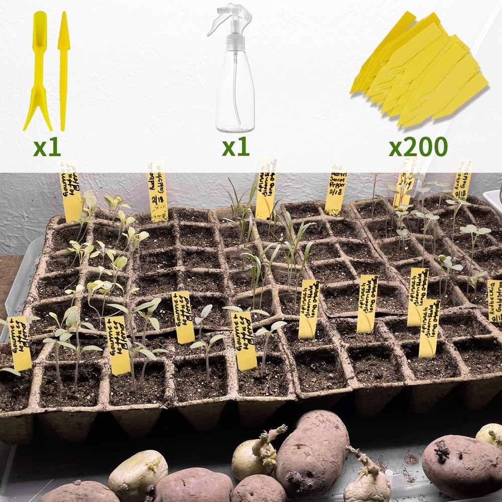 SYITCUN 400 Cells Seed Starter Tray, 40 Pack Biodegradable Seed Starter Kit, ...