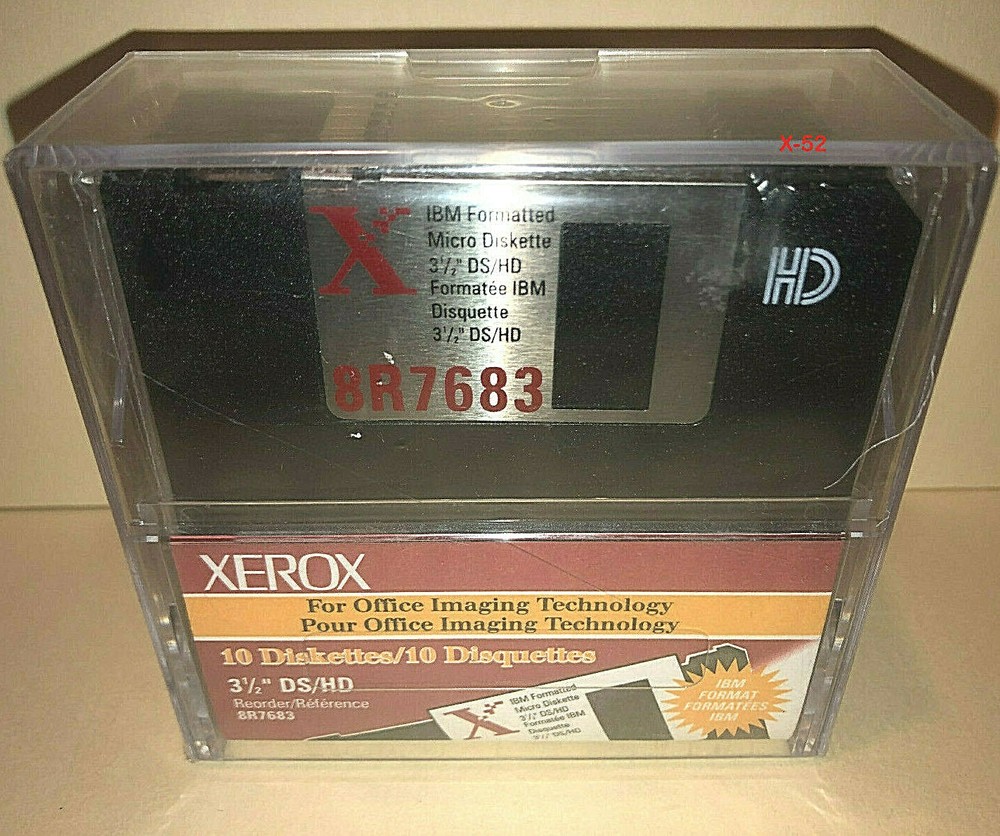 Xerox 10 Pack Diskettes DS/HD 8R7683 IBM Format Formatted Micro Diskette NEW