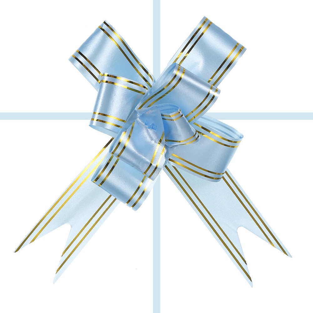20Pcs 4" Gift Wrap Bows Pull Bows Baskets Present Wrapping Ribbon Bows Blue