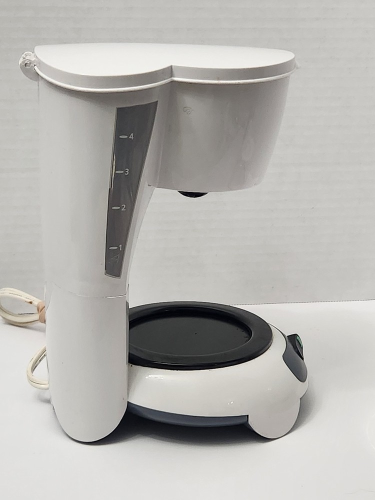 Mr. Coffee 4 Cup Mini Coffee Maker White Compact Tested Working