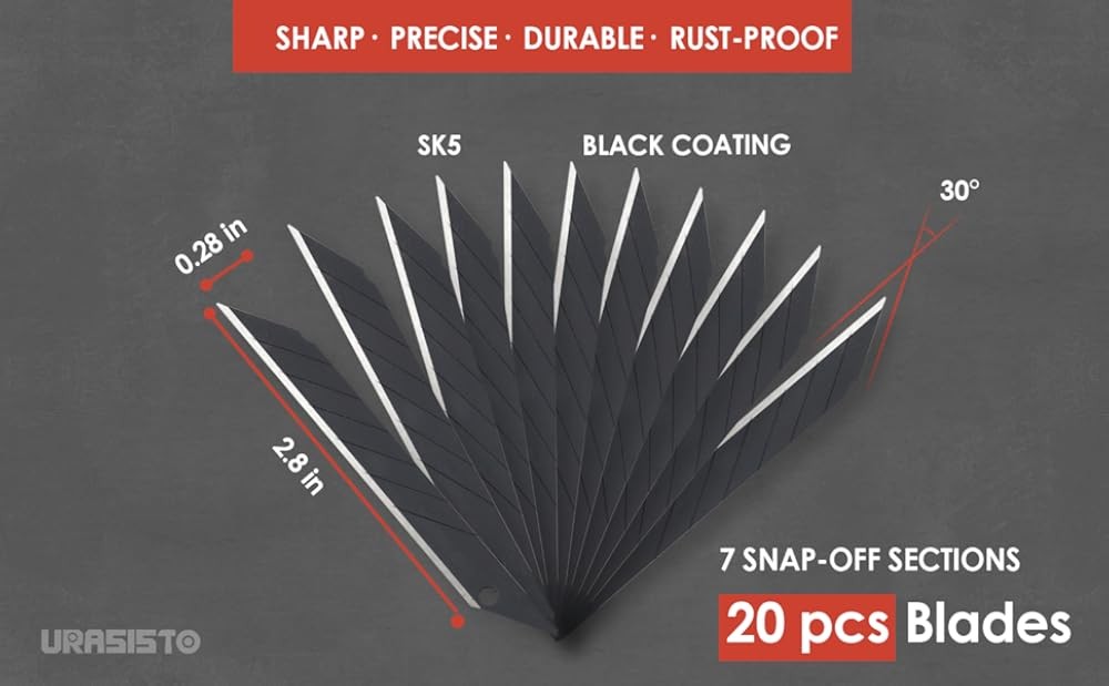 Utility knife Retractable Degree Snap Off Blade Loable