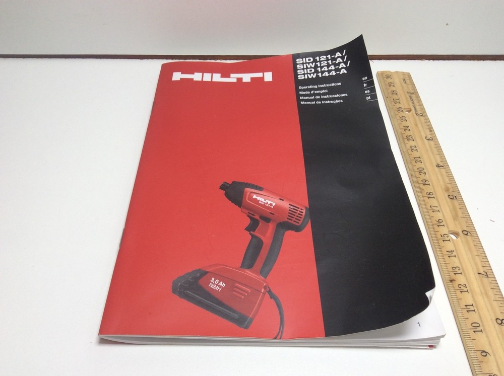 HILTI SID 121-A Paper Operating Manual Very Good Condition , Fast Shipping